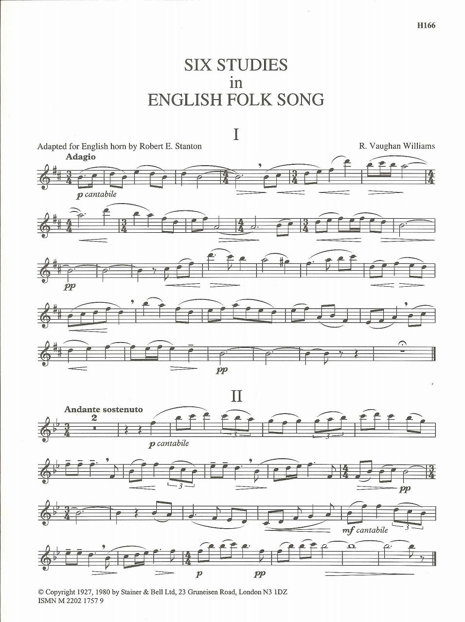 Vaughan Williams, 6 Studies Cor Anglais (Stainer & Bell)