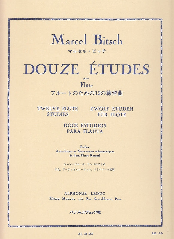 Bitsch, 12 Etudes (Rampal) (Leduc)