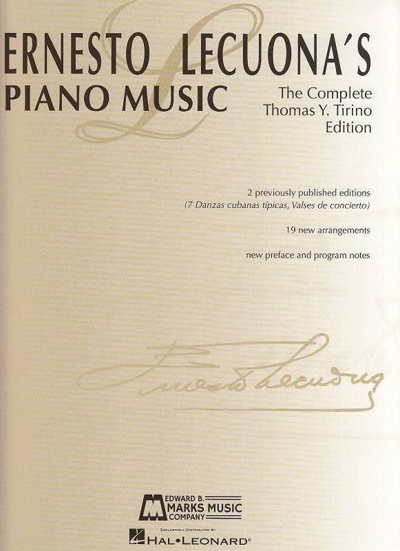 Lecuona, Piano Music: Complete Tirino Ed (Marks)