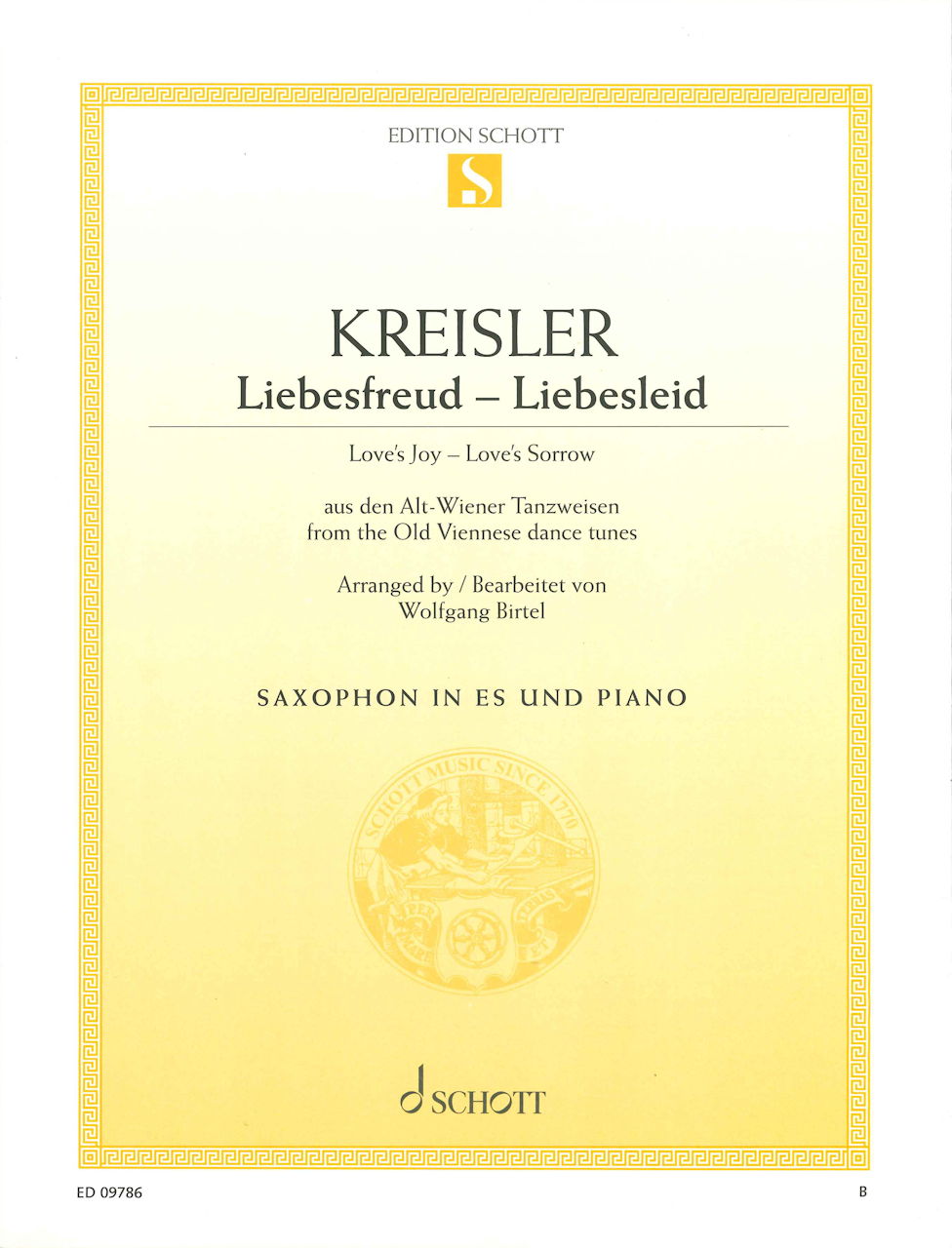 Kreisler, Liebesfreud; Liebesleid (ASax) (Schott)