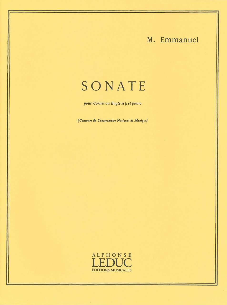 Emmanuel, Sonate (Cnt,Pf) (Leduc)
