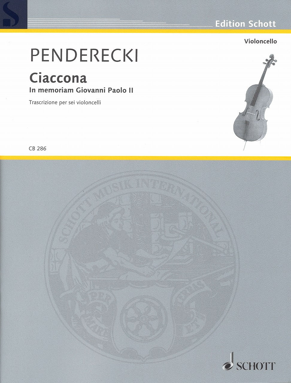 Penderecki, Ciaccona (6Vc) (Schott)