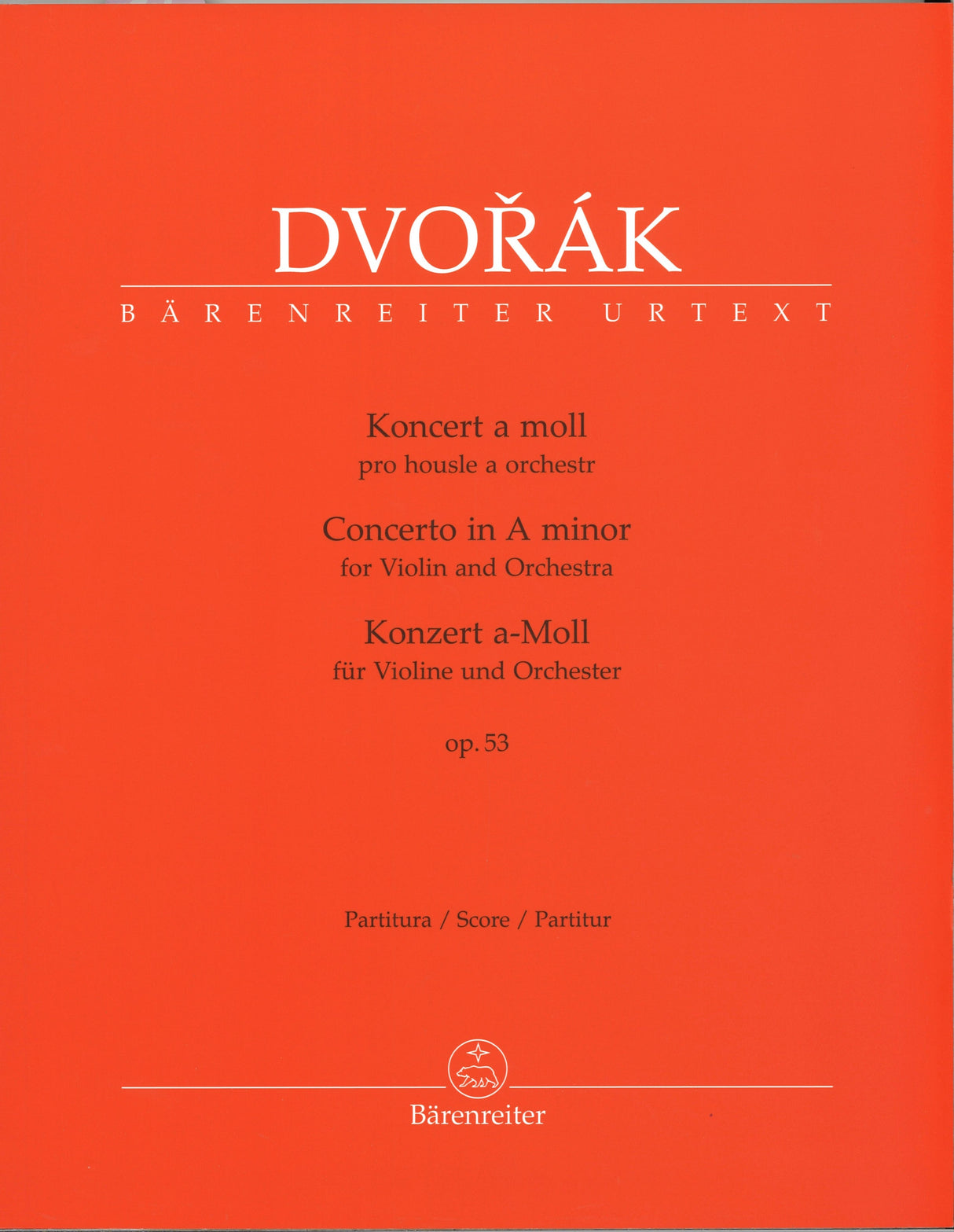 Dvorak, Concerto for Violin op. 53 Score (Barenreiter)
