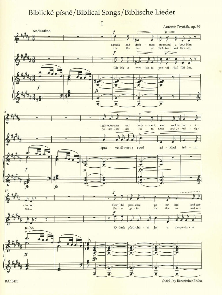 Dvorak, Biblical Songs op. 99 (H) Cz/E/G (Barenreiter)