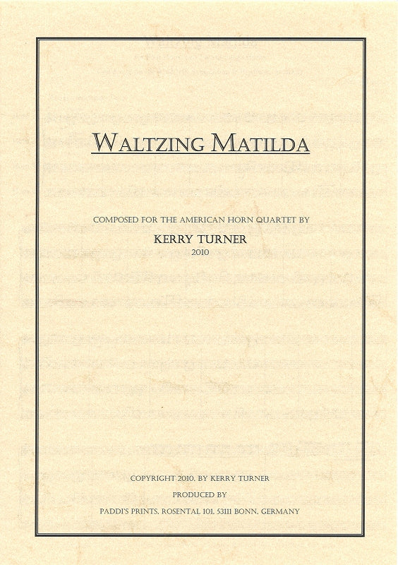 Waltzing Matilda (6Hn) (Paddi's Prints/American Horn Quartet)