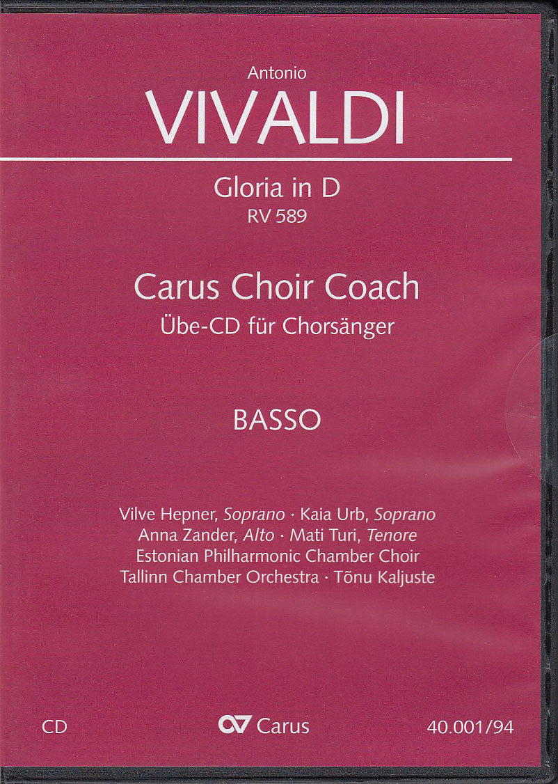 Vivaldi, Gloria RV 589: Lesson CD Bass (Carus)