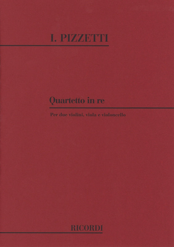 Pizzetti, Quartetto in re (Parts) (Ricordi)