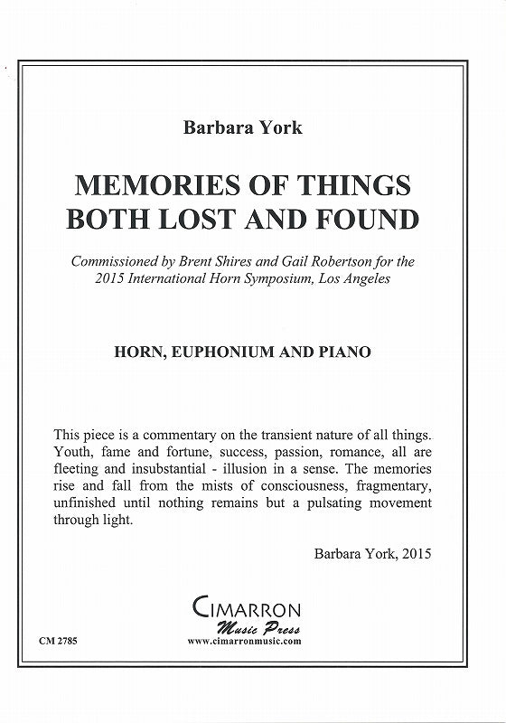 York, Memories of Things both Last &,,, (Cimarron Music Press)