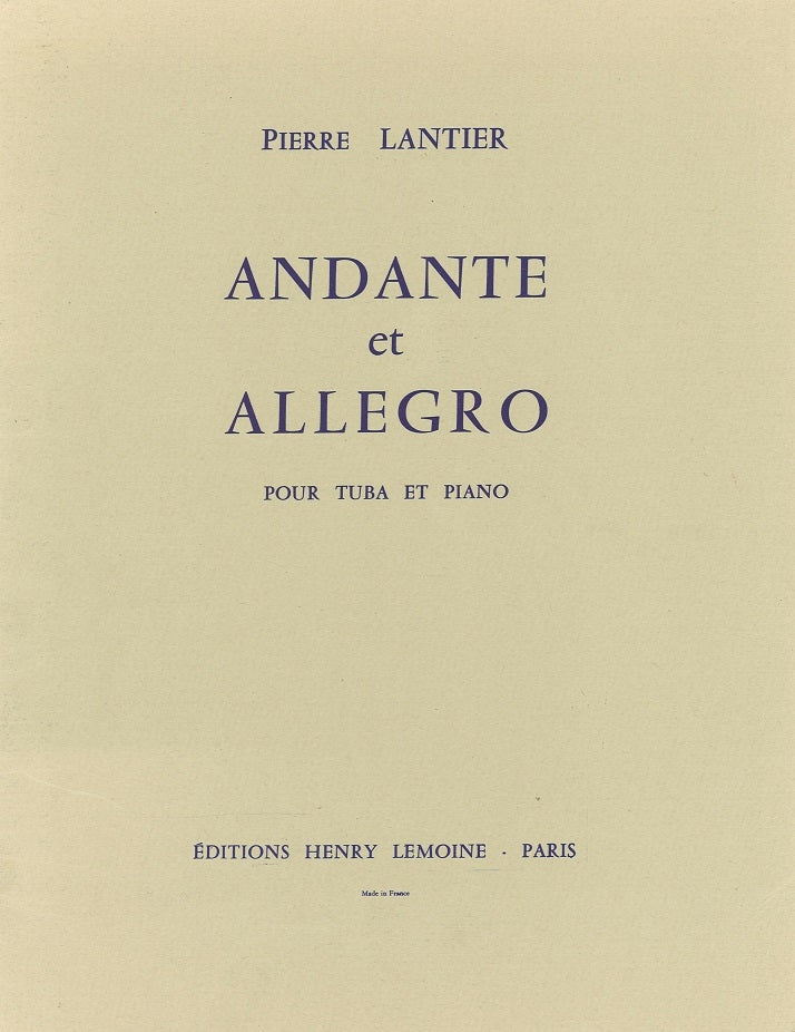 Lantier, Andante et Allegro (Lemoine)