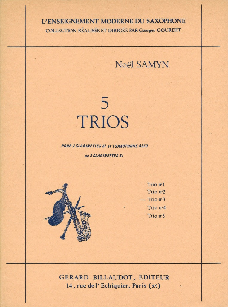 Samyn, Trio No. 3 (2BbCl,ASax/BbCl) (Billaudot)