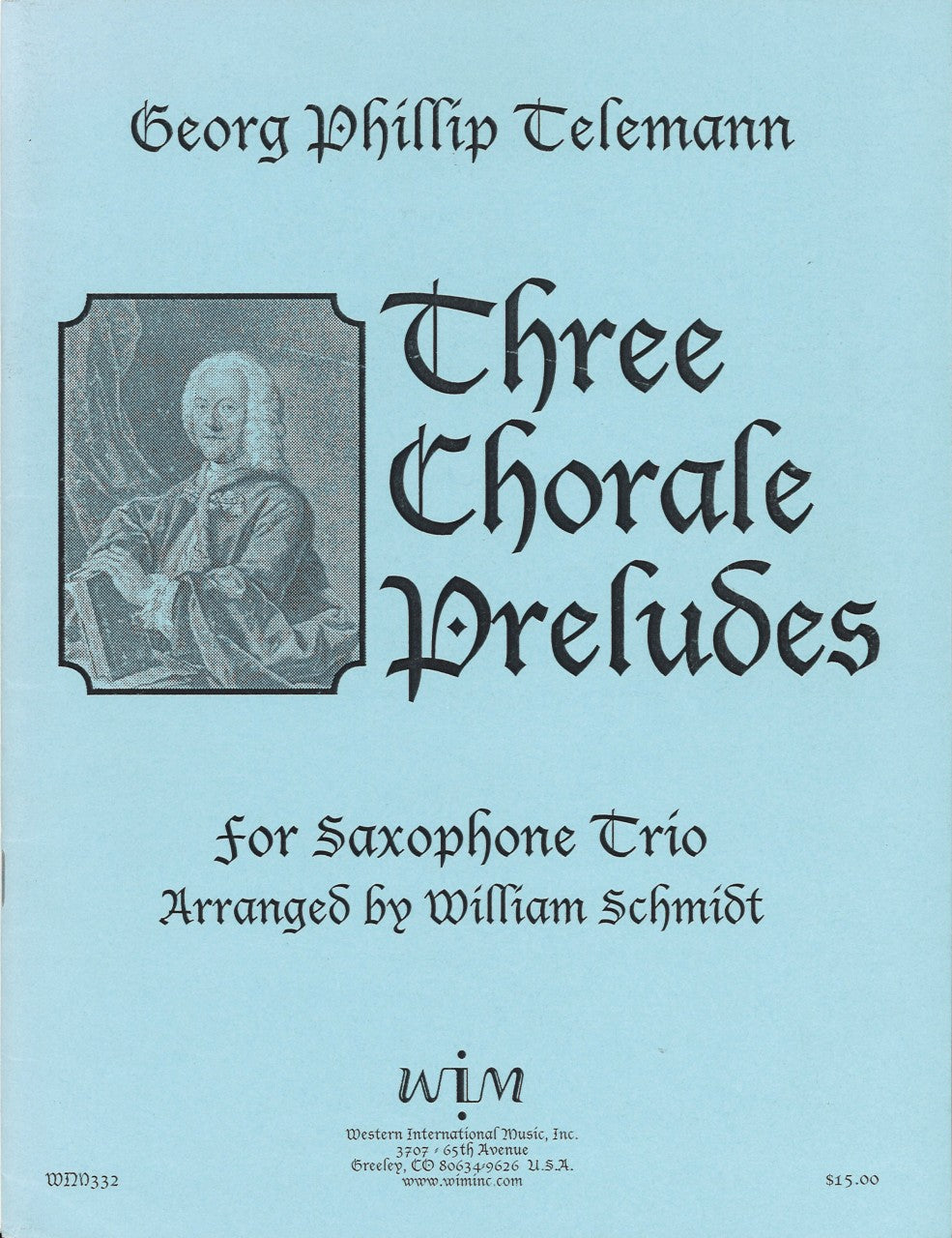 Telemann, 3 Chorale Preludes (ATBr Sax) (Western International Music)