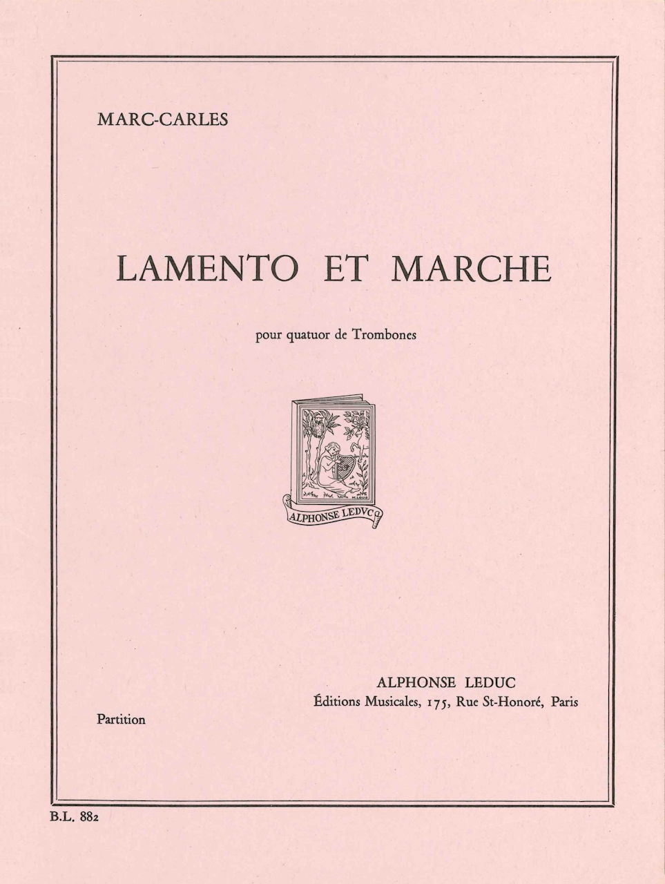 Carles, Lamento et Marche (Score) (Leduc)