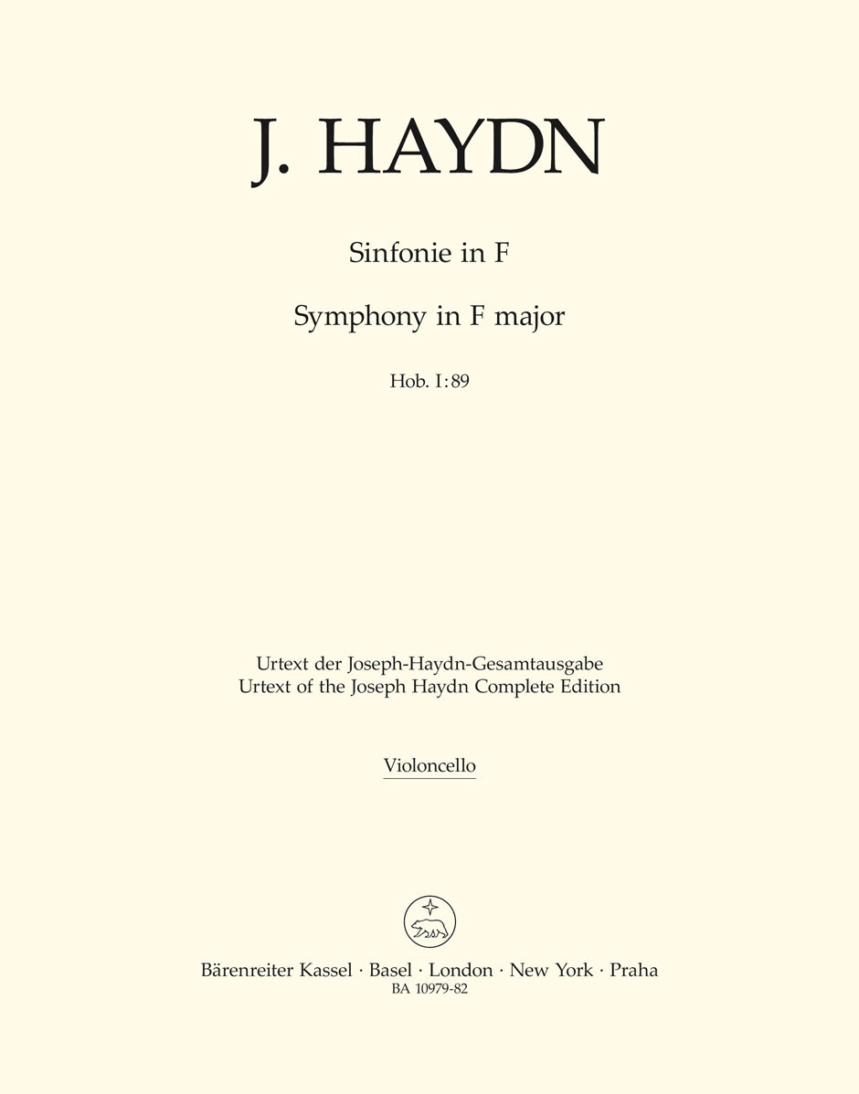 Haydn, Symphony No. 89 Violoncello (Barenreiter)