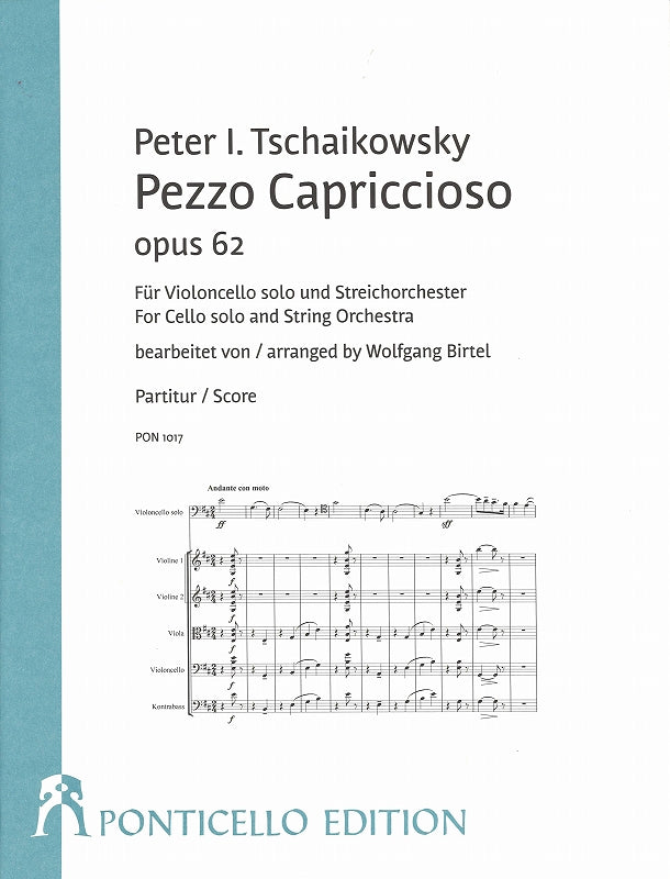 Tchaikovsky, Pezzo op. 62 (Vc,Str) Score (Ponticello Edition)