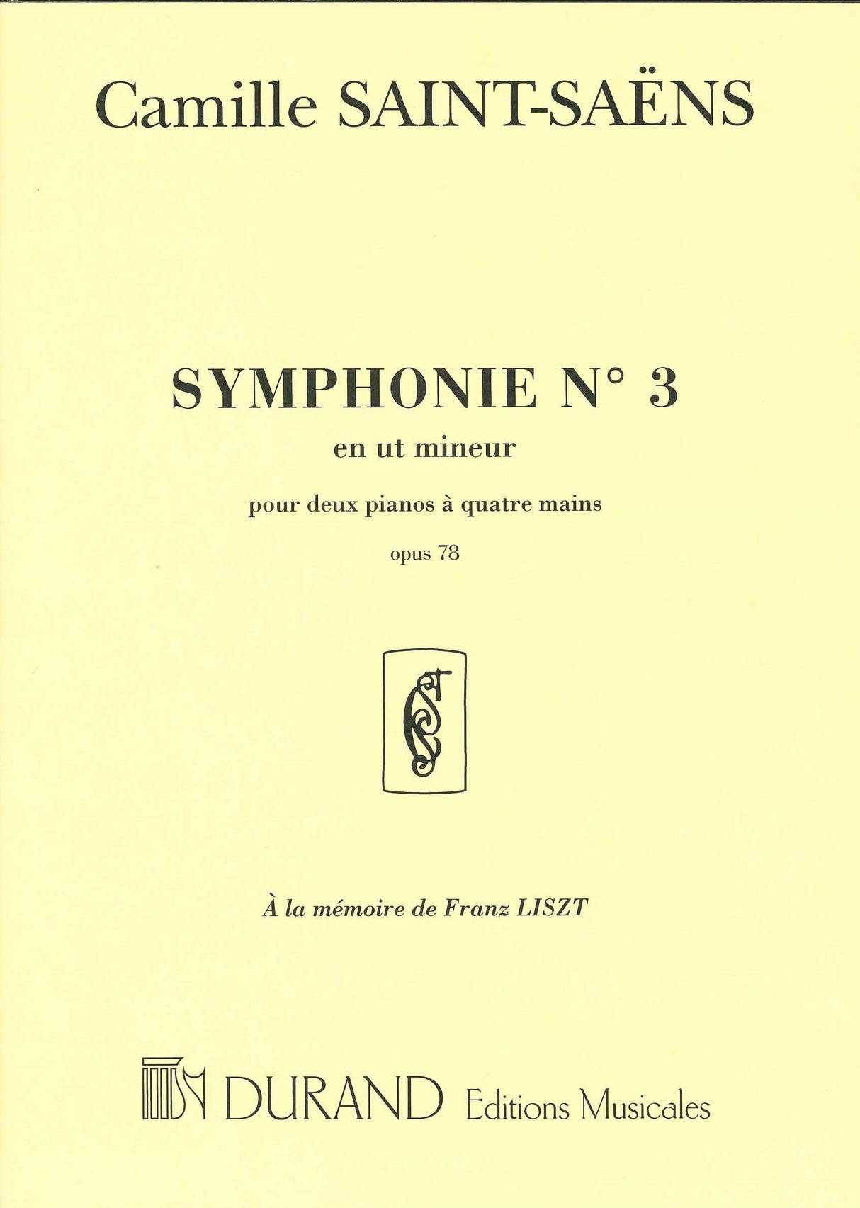Saint-Saens, Symphony No. 3 in c op. 78 (Durand)