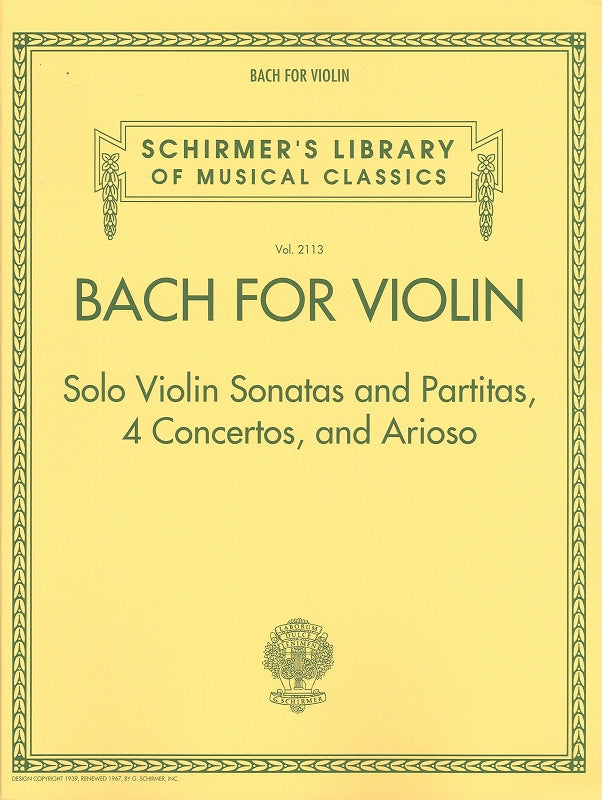 Bach, Bach for Violin (G.Schirmer)