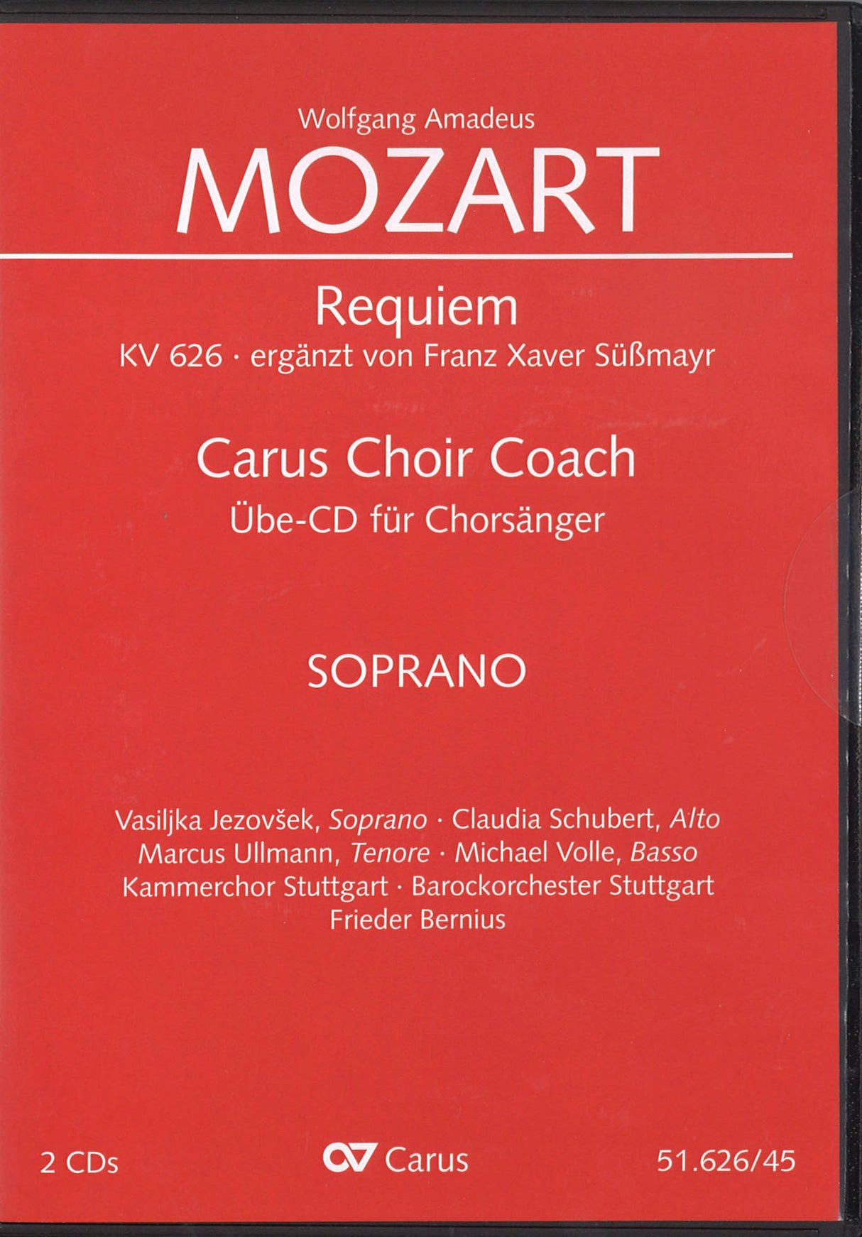Mozart, Requiem: Lesson CD Sopran(2CDs) (Carus)