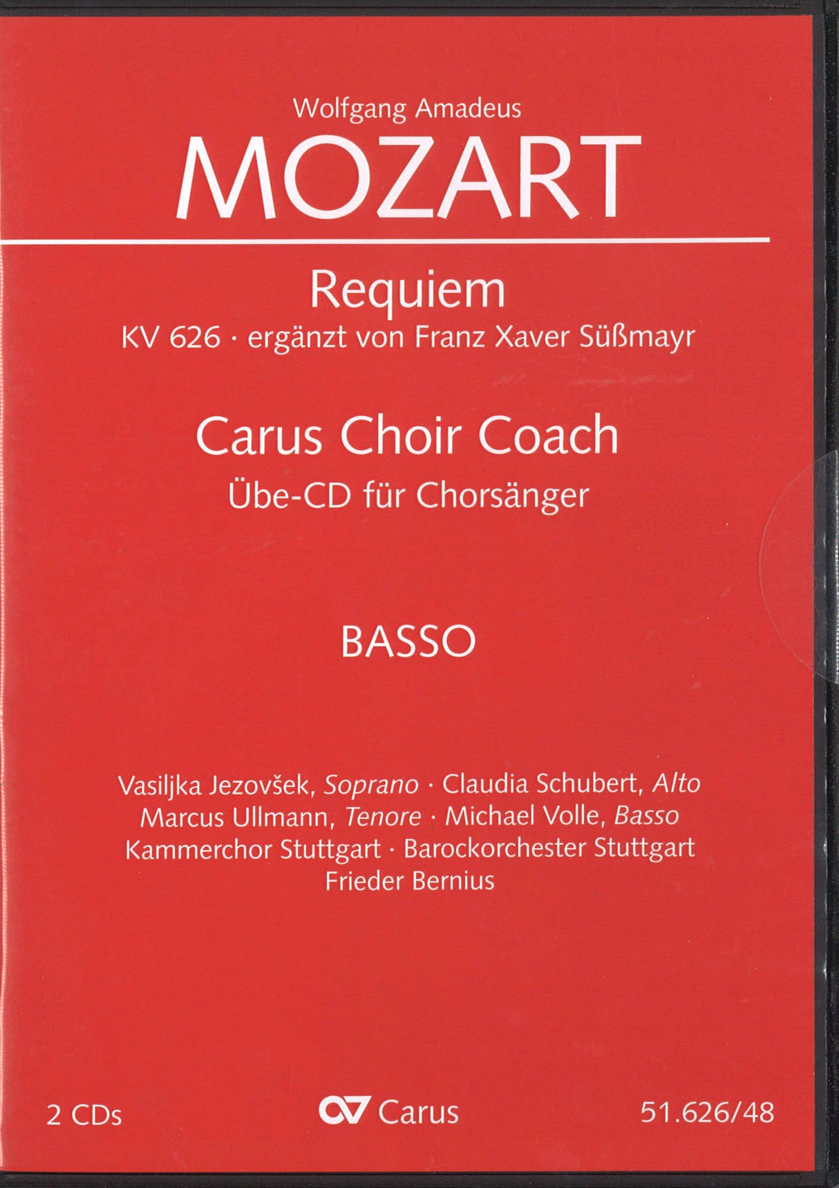 Mozart, Requiem: Lesson CD Basso (2CDs) (Carus)