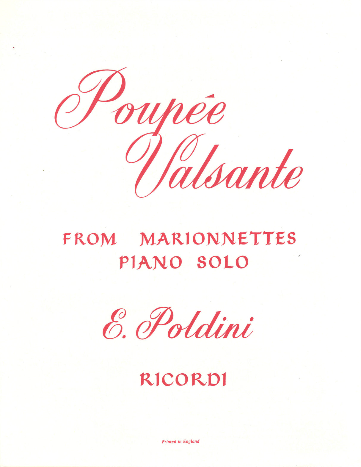 Poldoni, Poupee valsante (Ricordi)