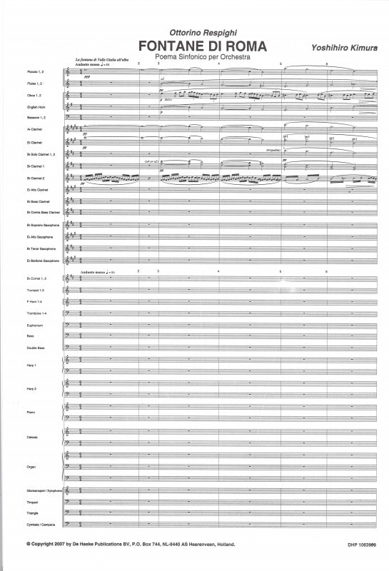 Respighi, Fontane di Roma (De Haske)