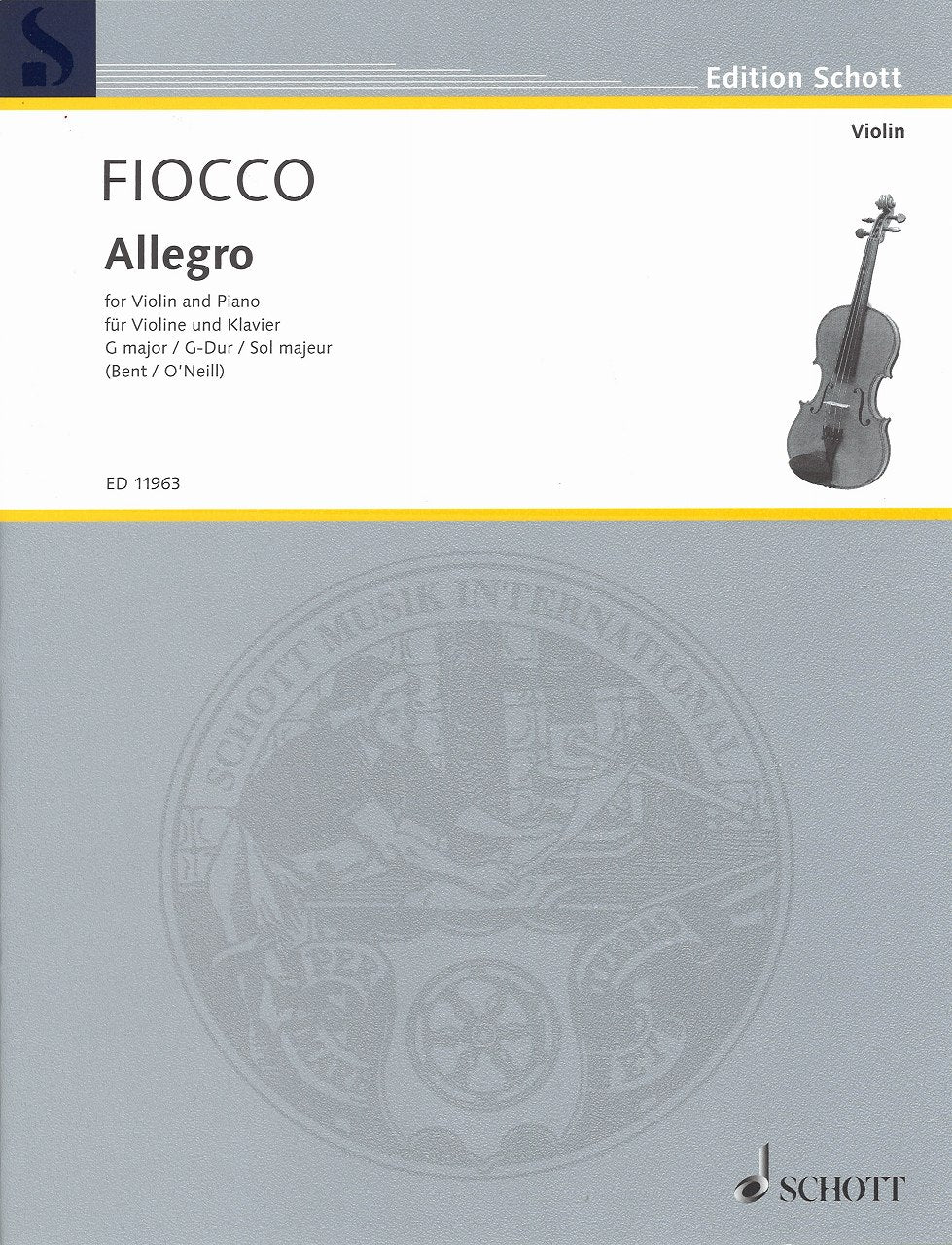 Fiocco, Allegro in G (Bent/O'Neill) (Schott)