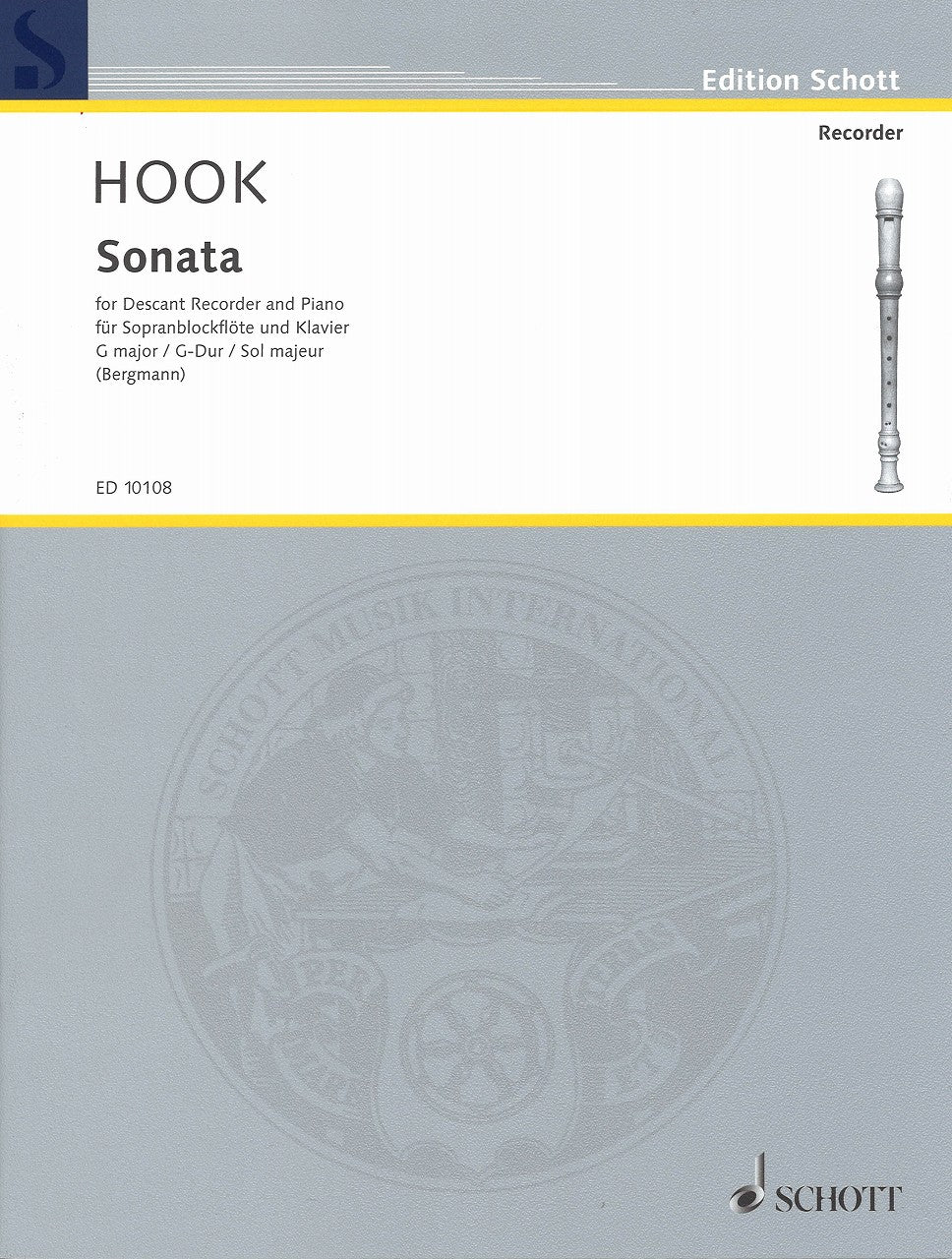Hook, Sonata in G from op. 99 (SRec,Pf) (Schott)