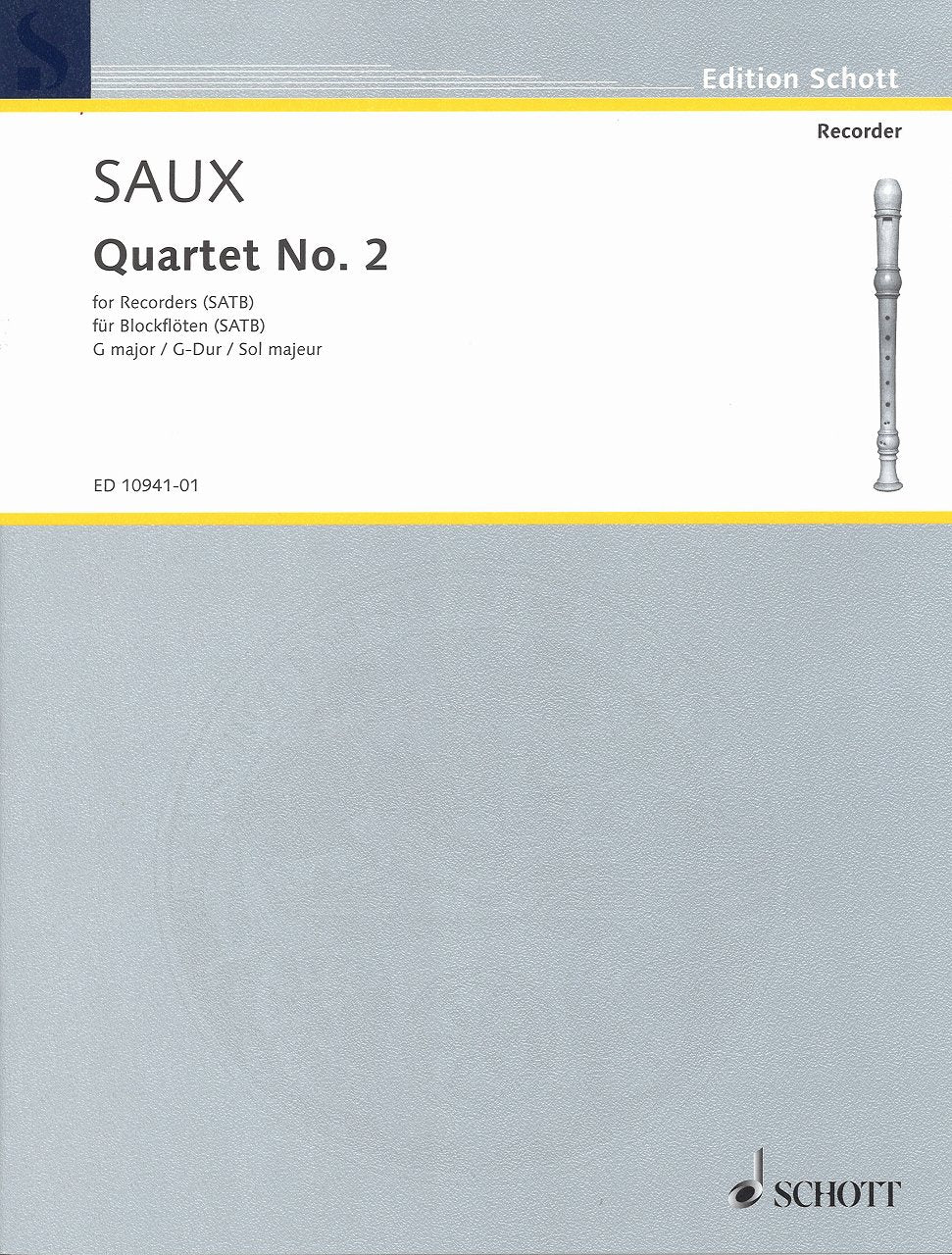Saux, Quartet No. 2 in G (SATB) (Schott)