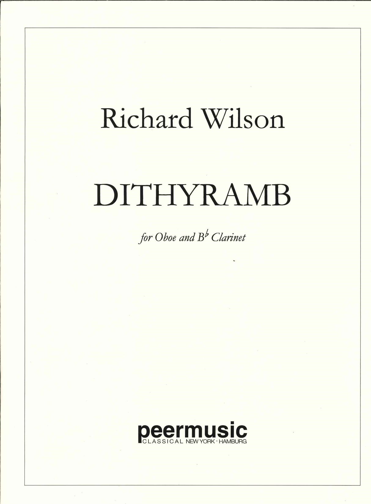 Wilson, Dithyramb (Ob,Cl) (Peermusic)