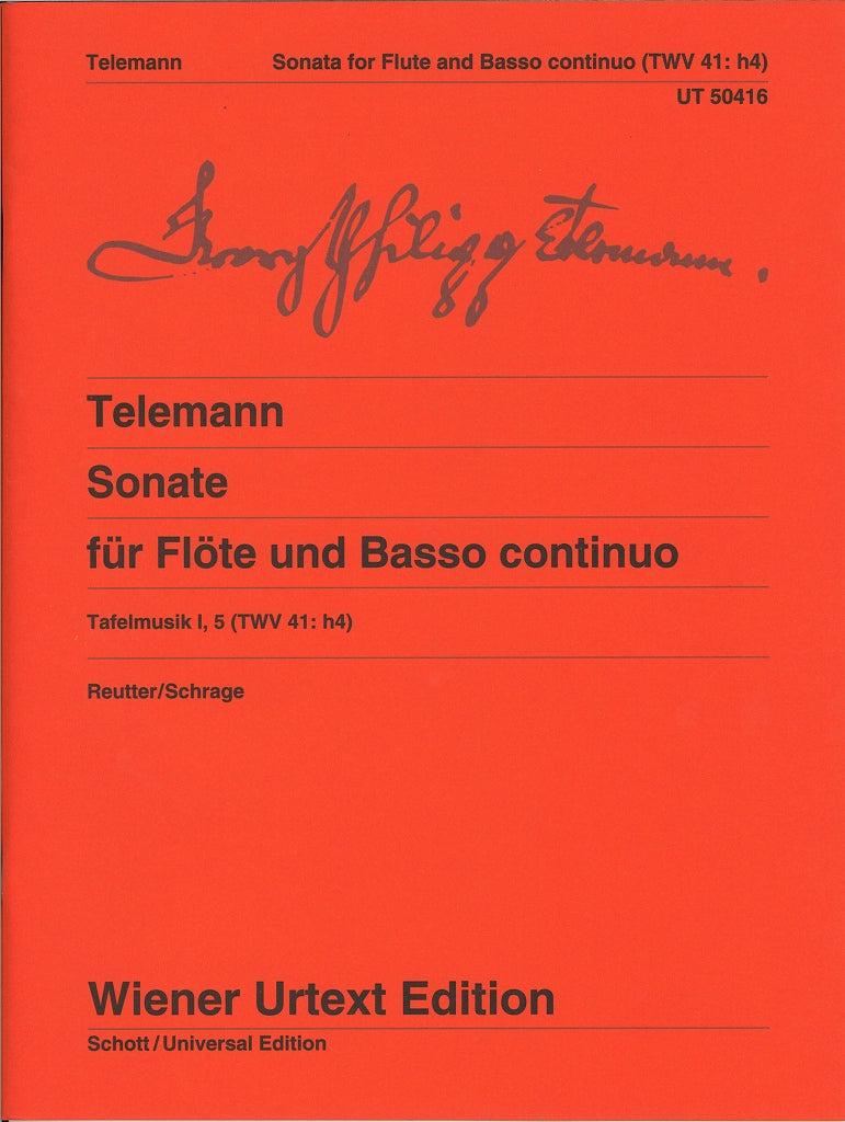 Telemann, Sonata TWV 41/h4 (Tafelmusik) (Wiener Urtext Edition)