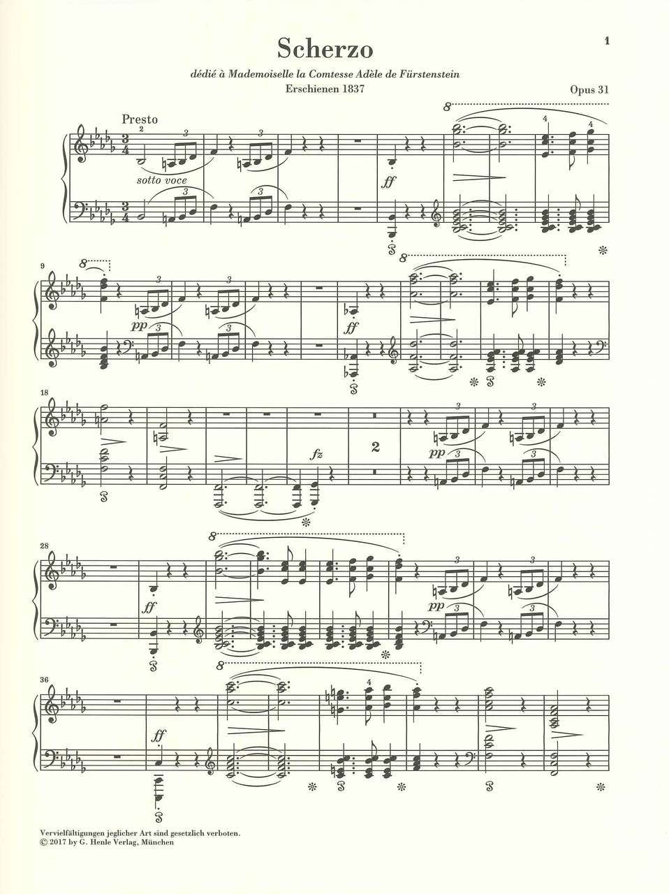 Chopin, Scherzo op. 31 in b flat min. (Henle)