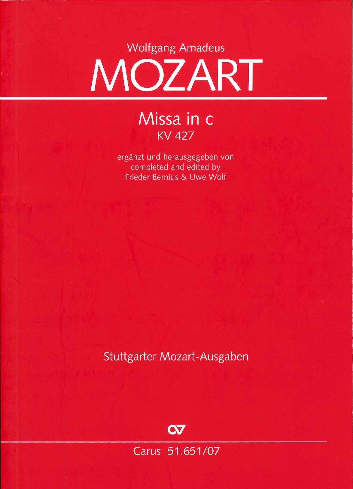 Mozart, Missa KV 427 (Bernius/U. Wolf) (Carus)