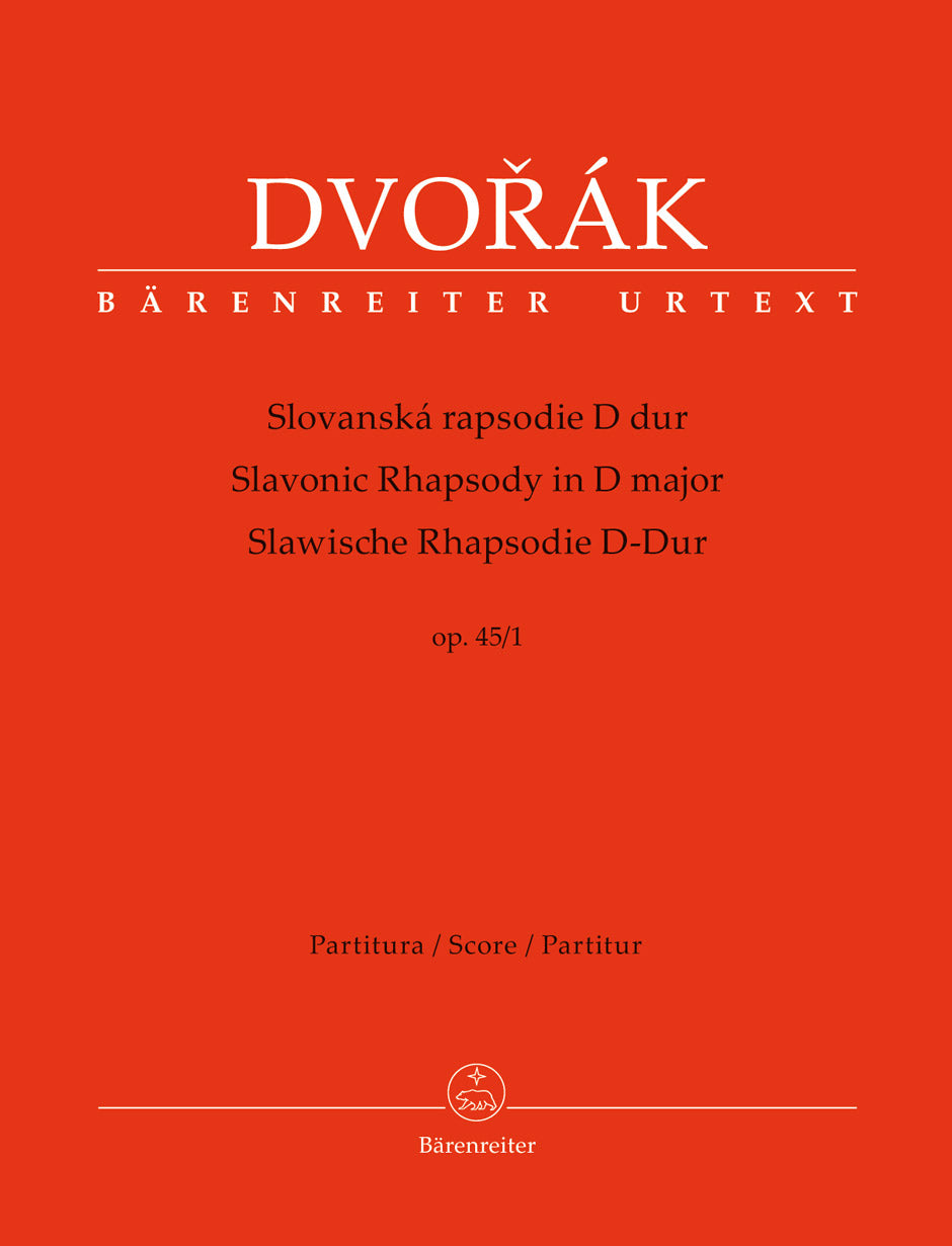 Dvorak, Slavonic Rhapsody op. 45/1 Score (Barenreiter)