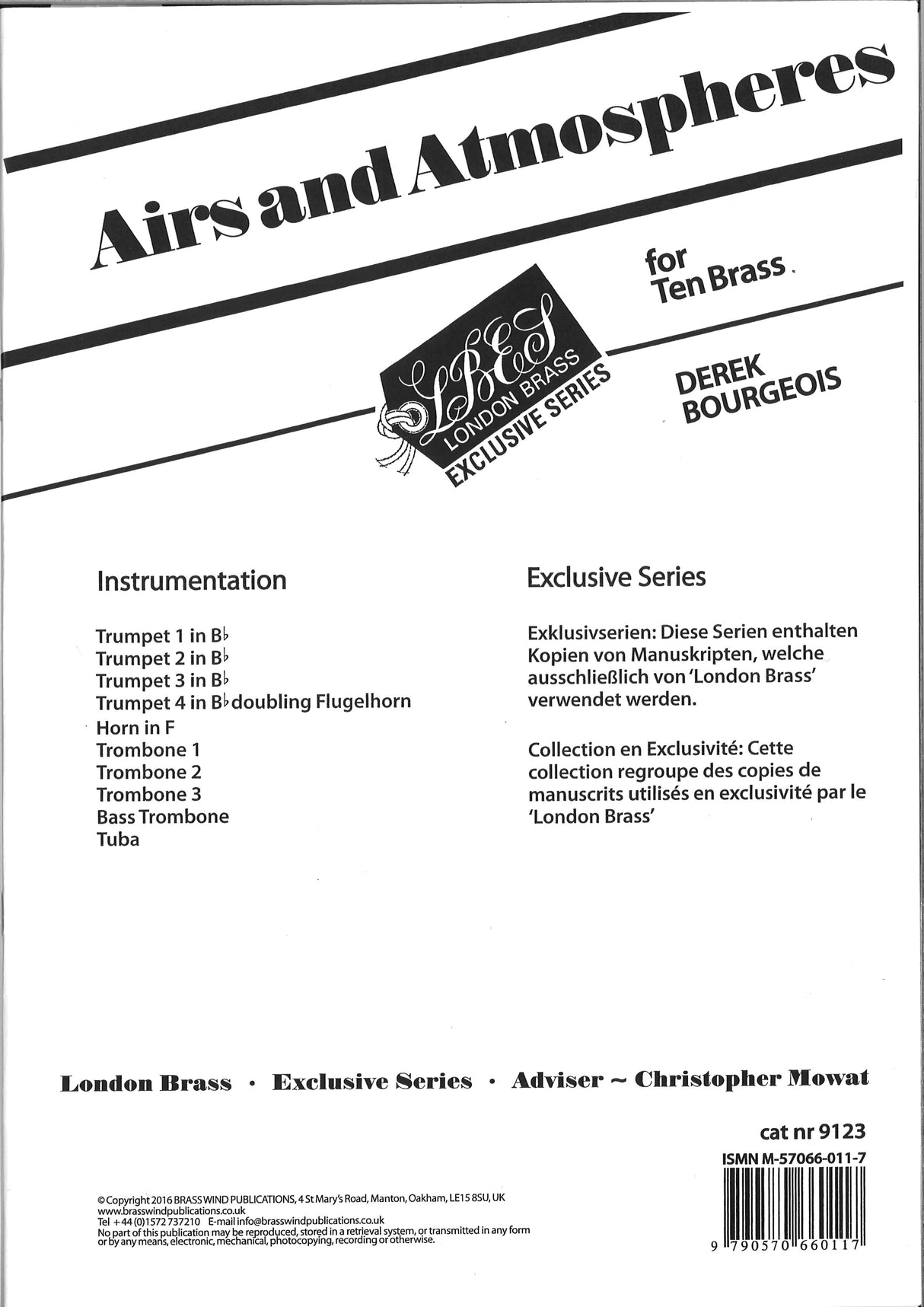 Bourgeois, Airs & Atmospheres (10-part) (Brass Wind Publications)