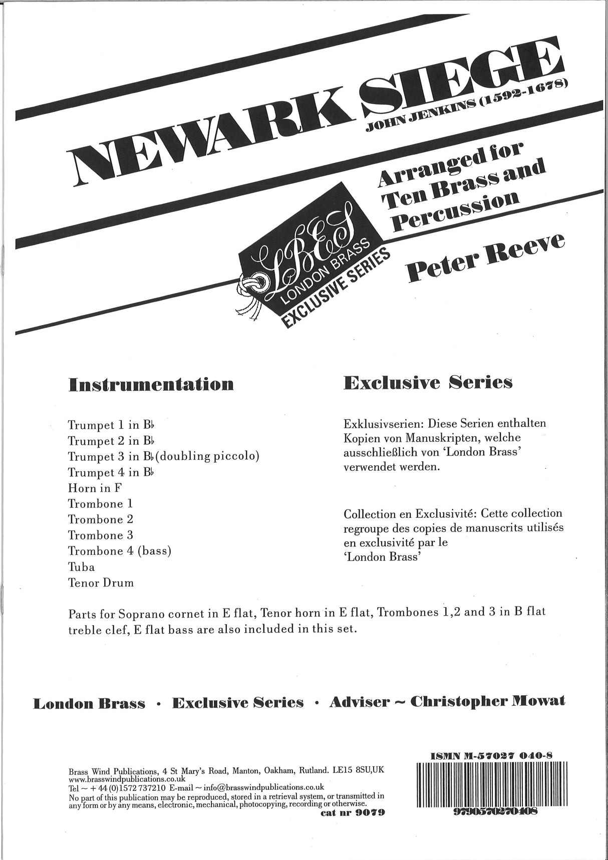 Jenkins, Newark Siege (Brass Wind Publications)