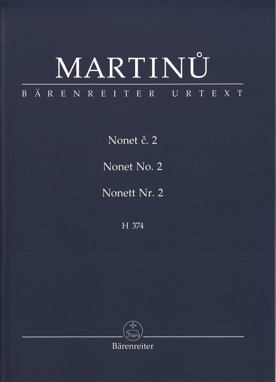 Martinu, Nonet No. 2, H 374 (Barenreiter)