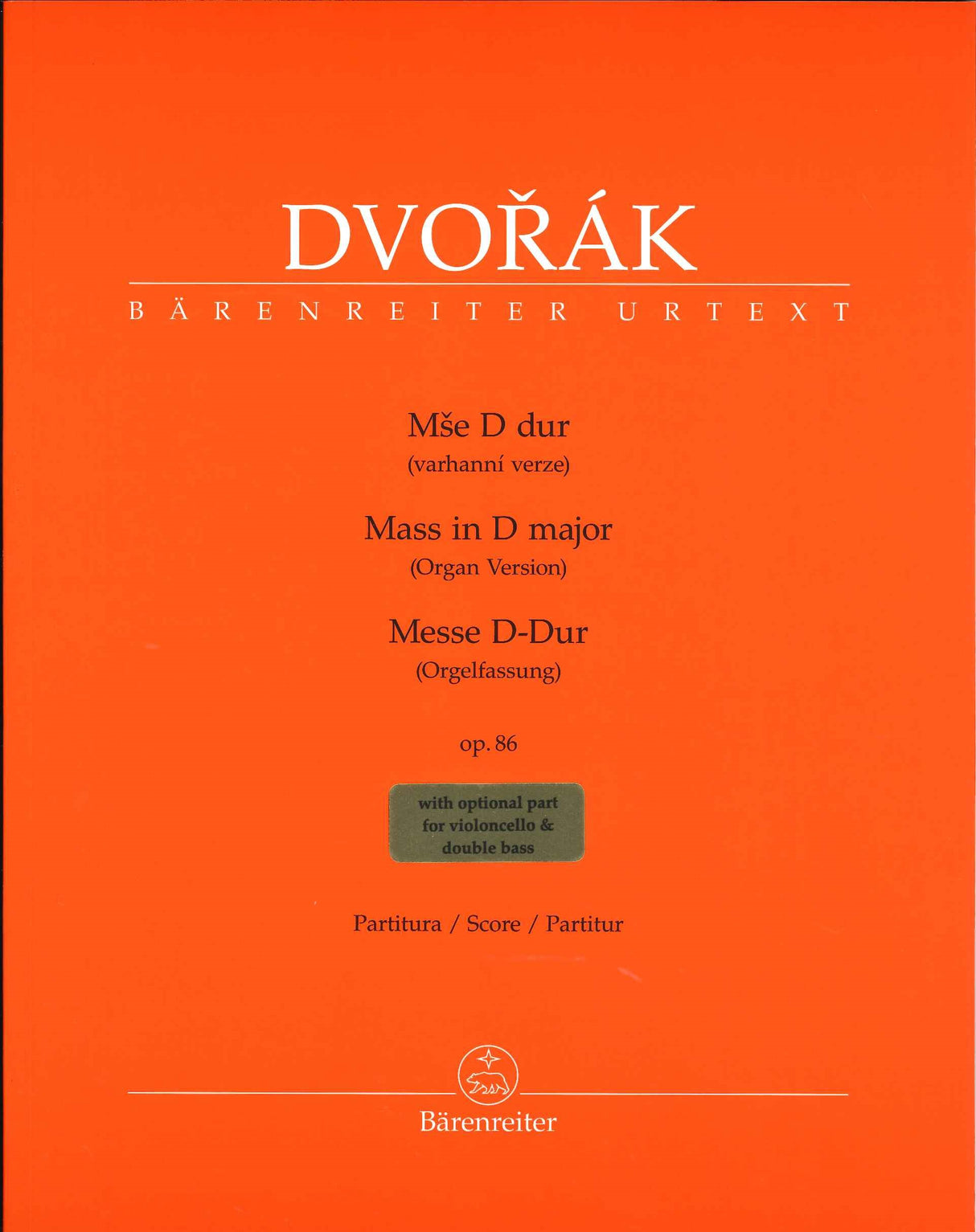 Dvorak, Missa op. 86 in D Full Score (Barenreiter)