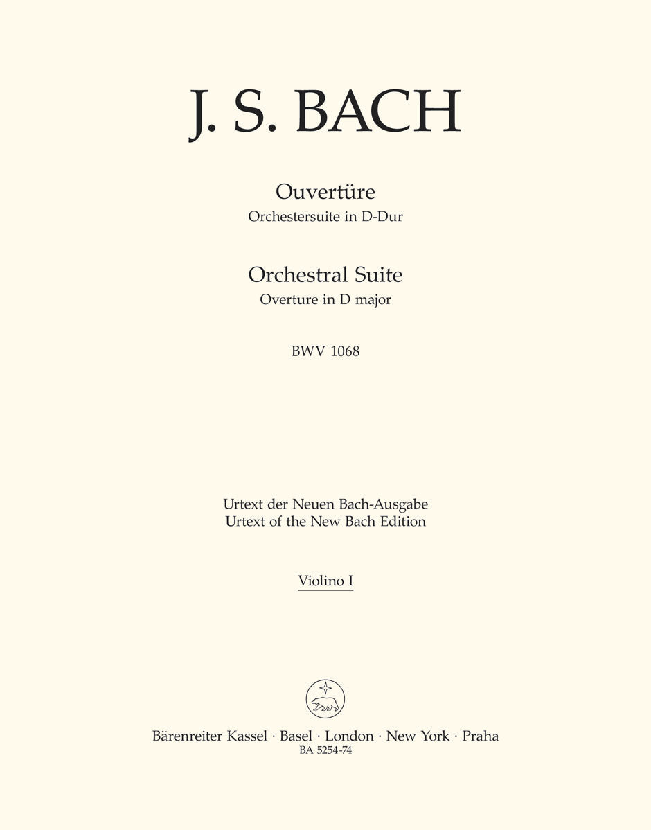 Bach, Ouverture/Suite No. 3 BWV 1068 (Barenreiter)