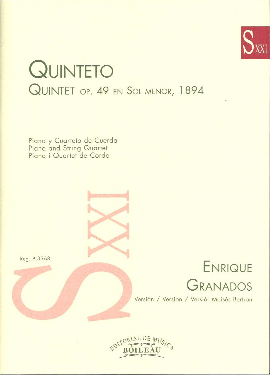 Granados, Quintet op. 49 in g (Boileau)