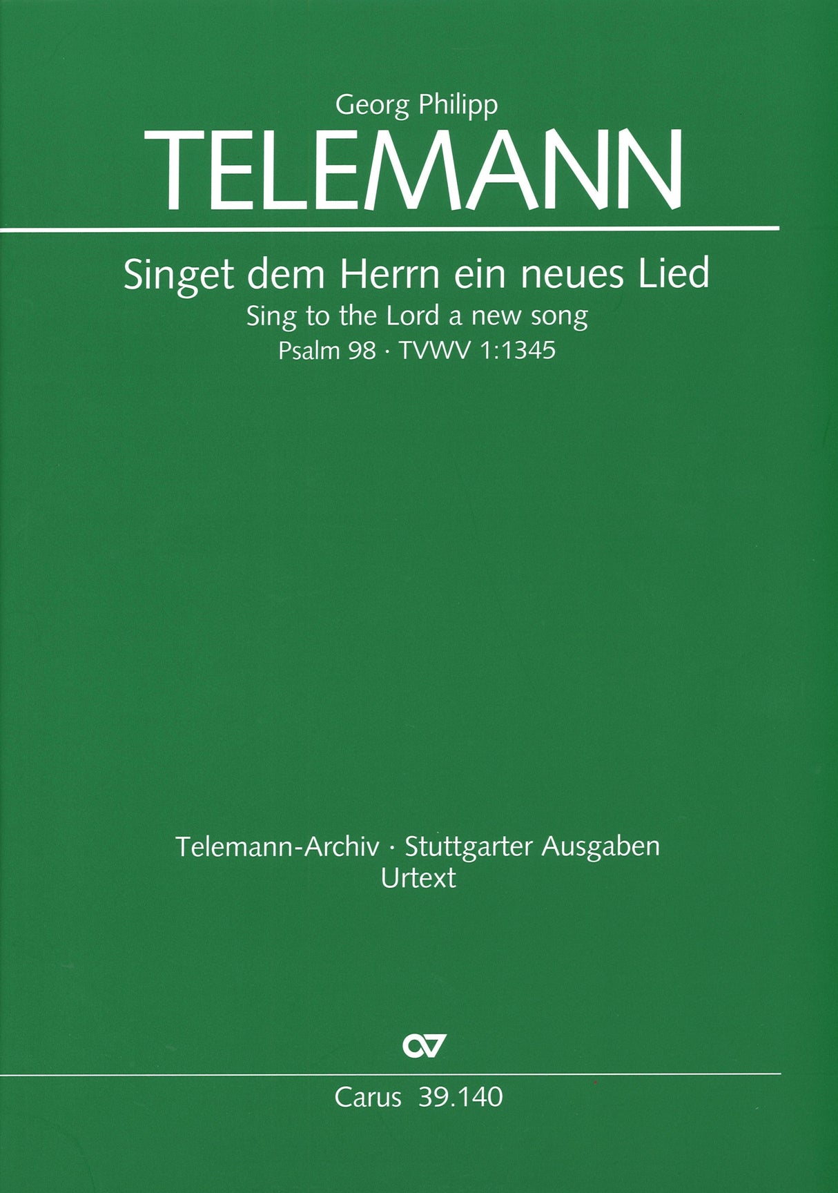 Telemann, Singet dem Herrn Full Score (Carus)