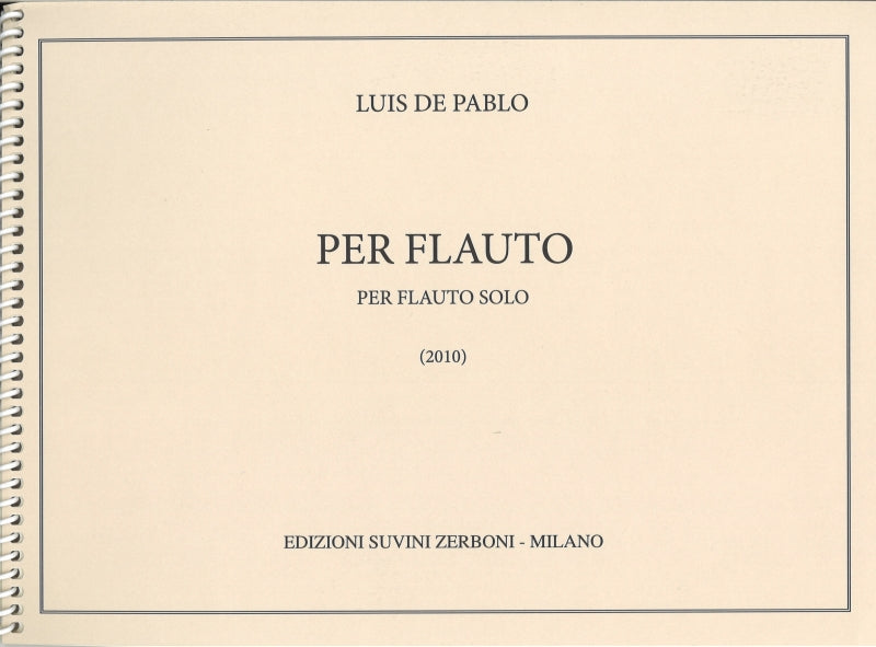 Pablo, Per flauto ((Fl+AFl+Pic Solo) (Suvini Zerboni)