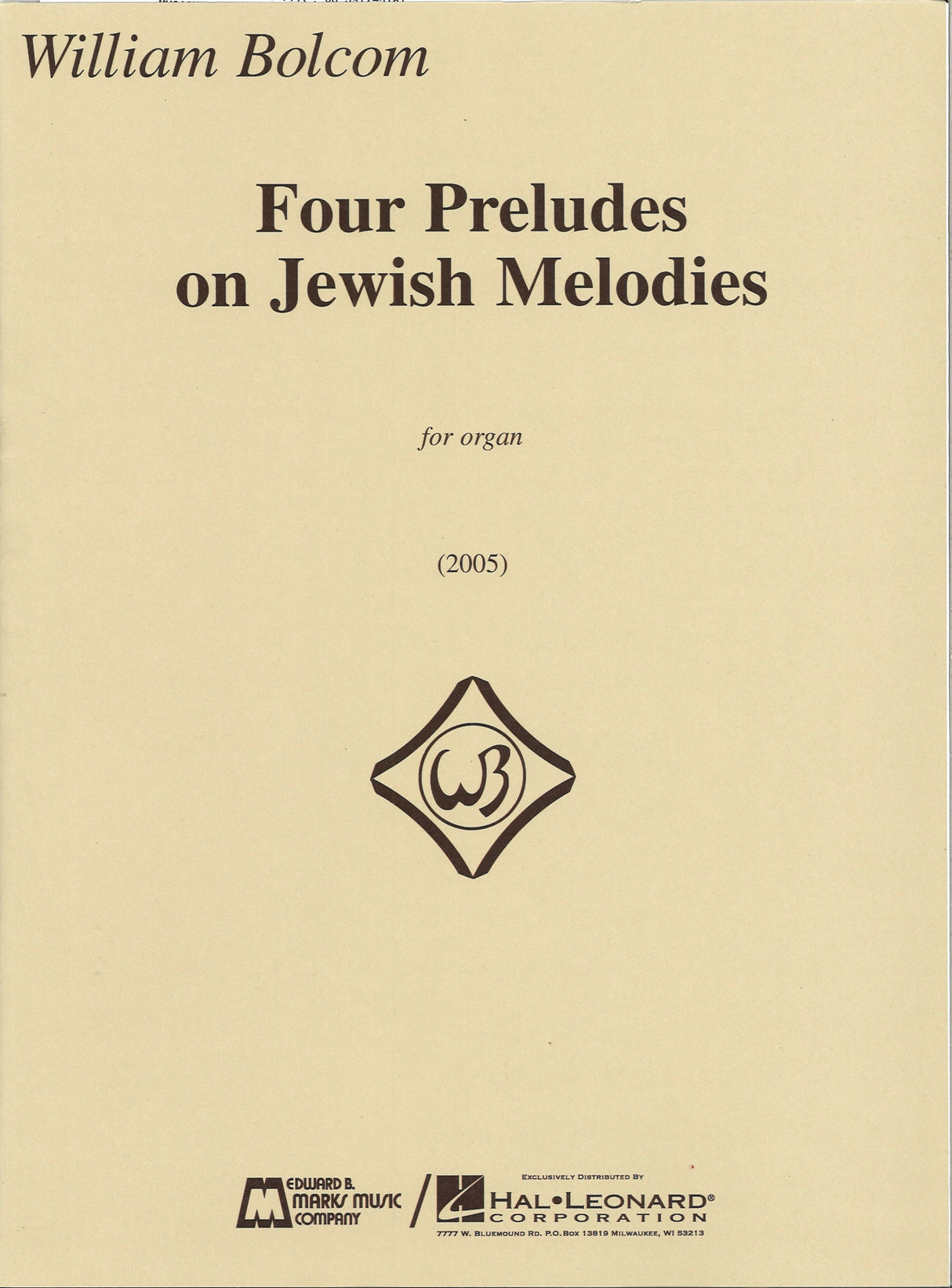 Bolcom, 4 Preludes on Jewish Melodies (Marks)