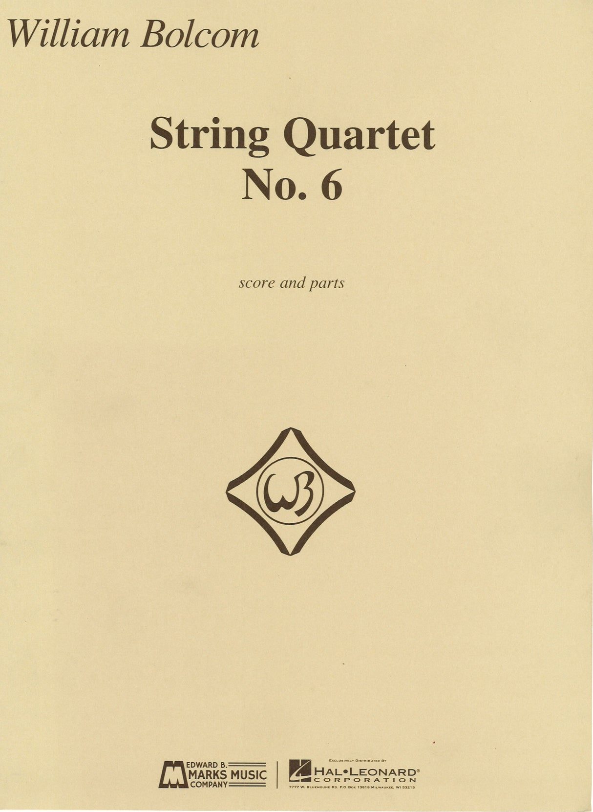 Bolcom, String Quartet No. 6 (Marks)
