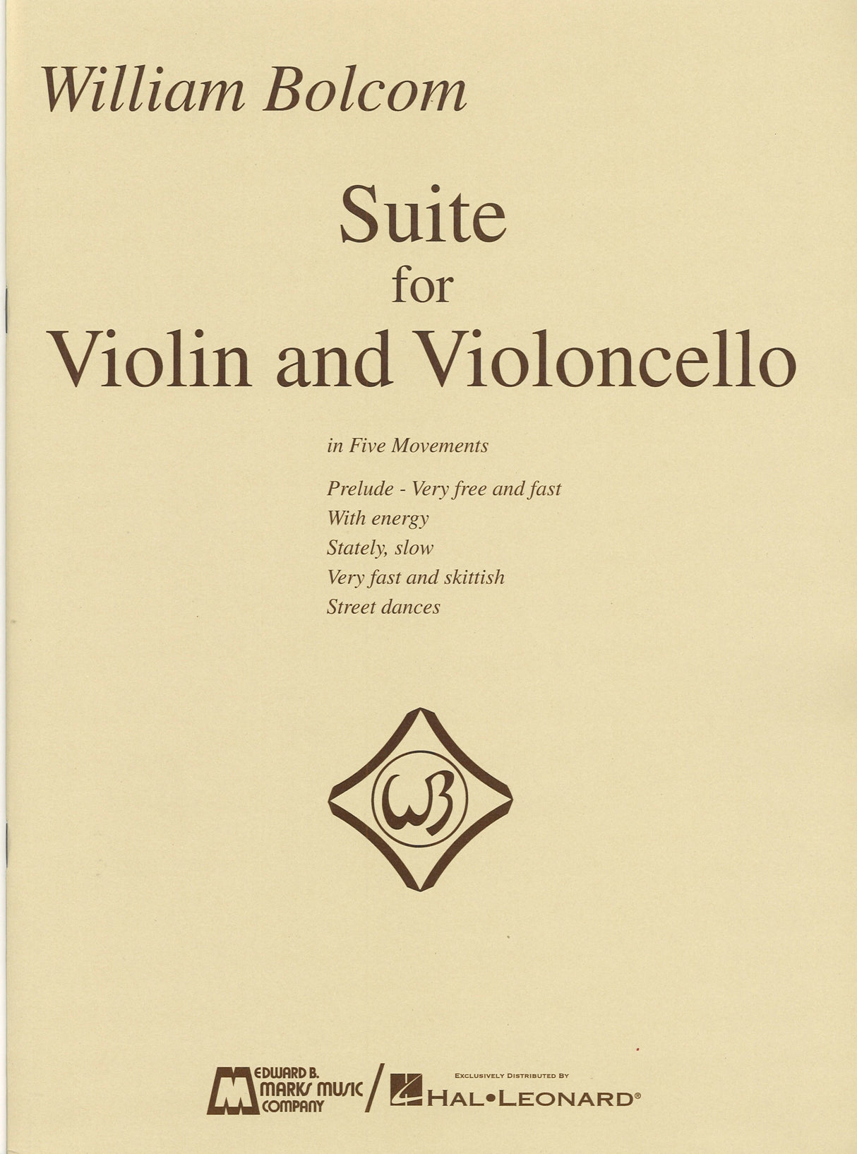 Bolcom, Suite for Violin and Violoncello (Marks)