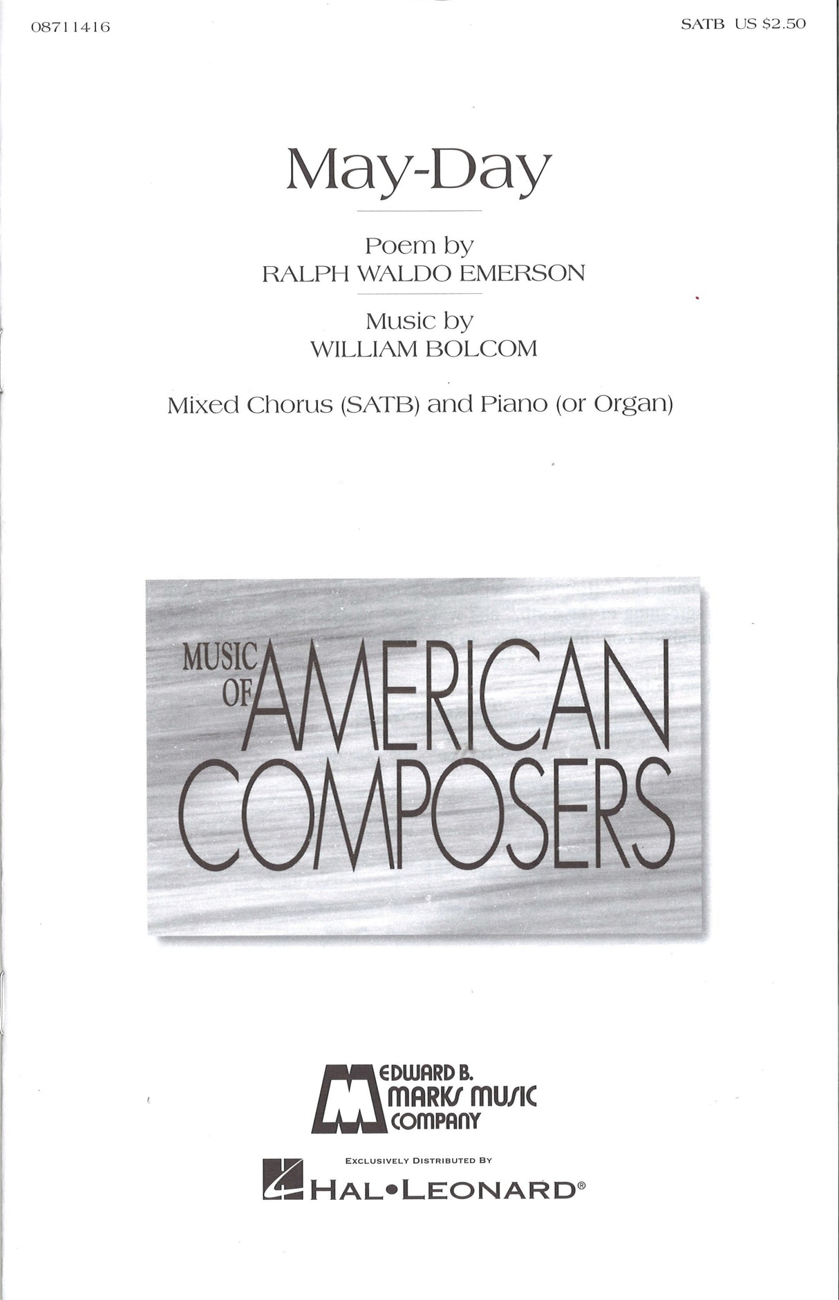 Bolcom, May-Day (SATB,Pf/Org) (Marks)