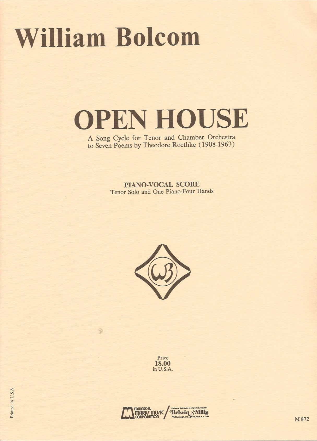 Bolcom, Open House (Marks)