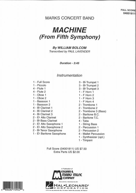 Bolcom, Machine: 5th Symph. Finale (Marks)