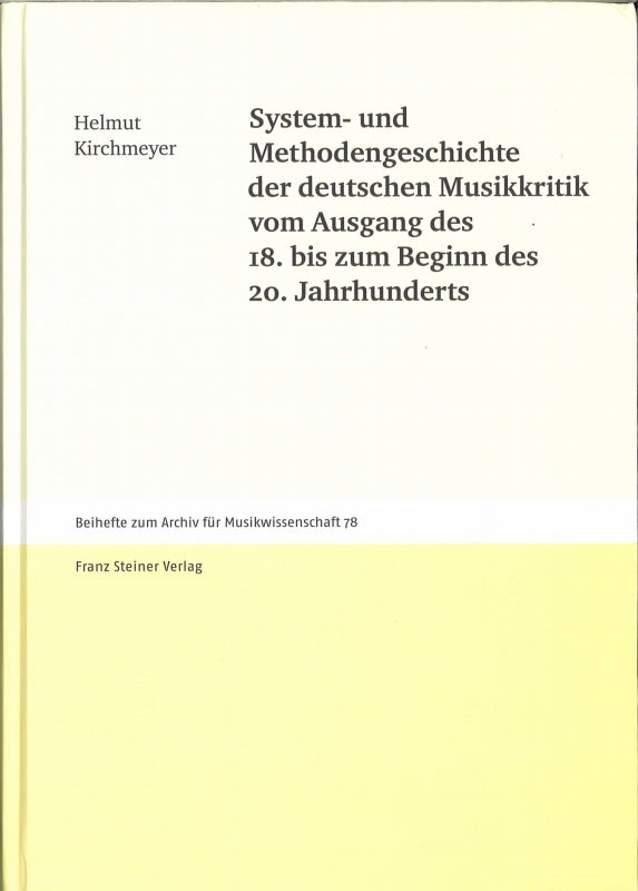 Kirchmeyer, System- und Methodengeschich (Franz Steiner)