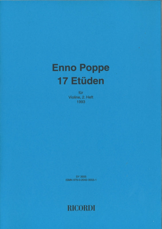Poppe, 17 Etuden fur Violine, 2. Heft (Ricordi)