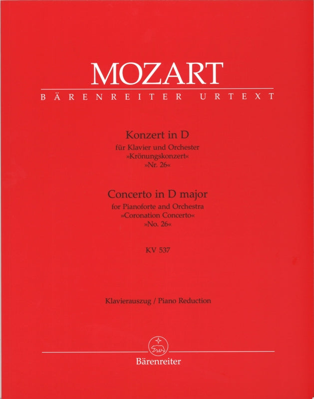 Mozart, Concerto KV 537 No. 26 Coronatio (Barenreiter)
