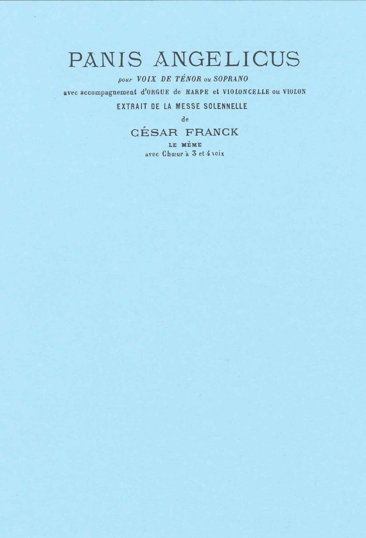 Franck, Panis angelicus(S/T,Org,Vc,Harp) (Leduc)